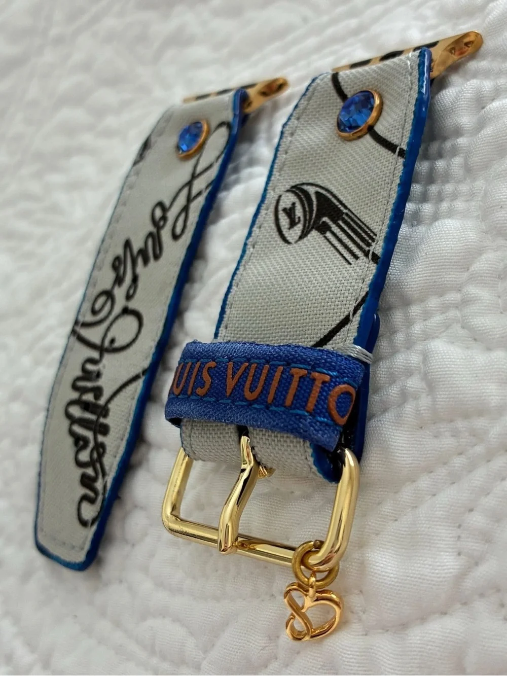 DITMCO. Authentic Upcycled LV Liner Apple Watch Band - Size Alpha, 38-41mm